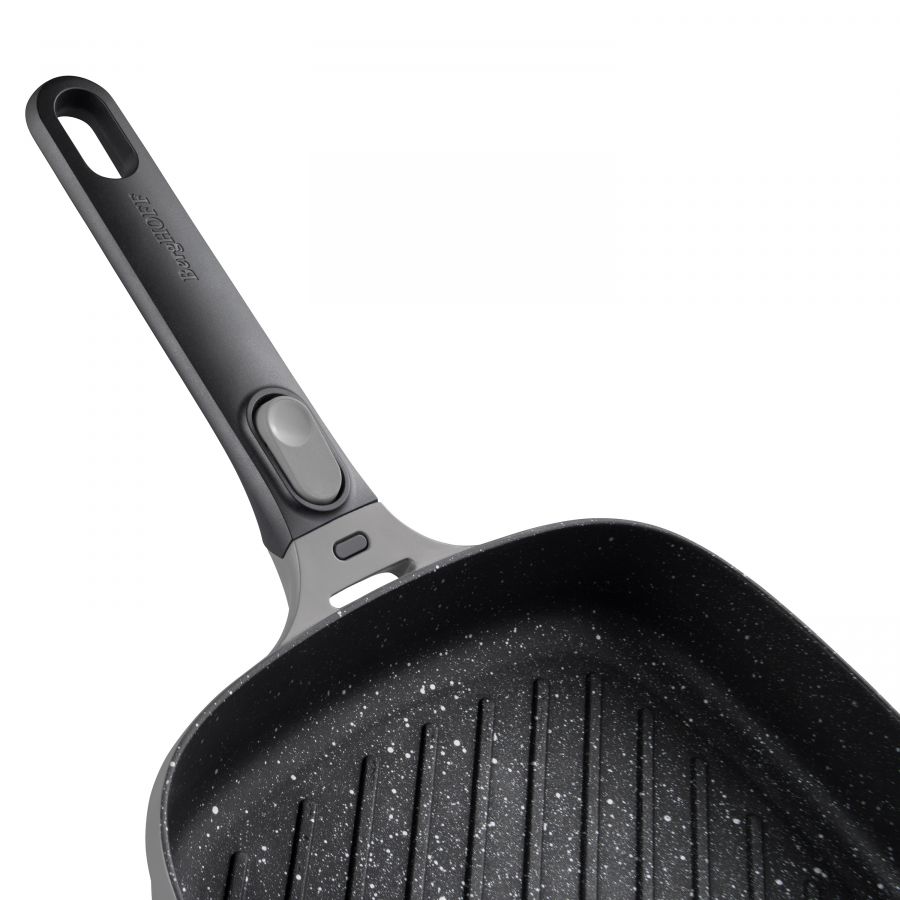 Square grill pan with detachable handle grey 28 cm - Gem